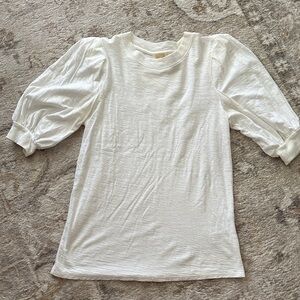 Nation White Puff Sleeve Tee size small